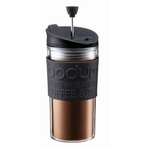 BODUM TRAVEL PRESS SET COFFEE MAKER, 0.35 L, 12 OZ - BLACK