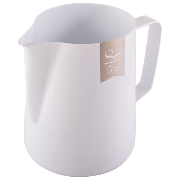 ESPRESSO GEAR TEFLON COATED FOAMING JUG - 0.60L WHITE - The Coffee Machine Collective