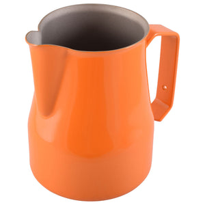 MOTTA 350ML TEFLON FOAMING JUG - ORANGE - The Coffee Machine Collective