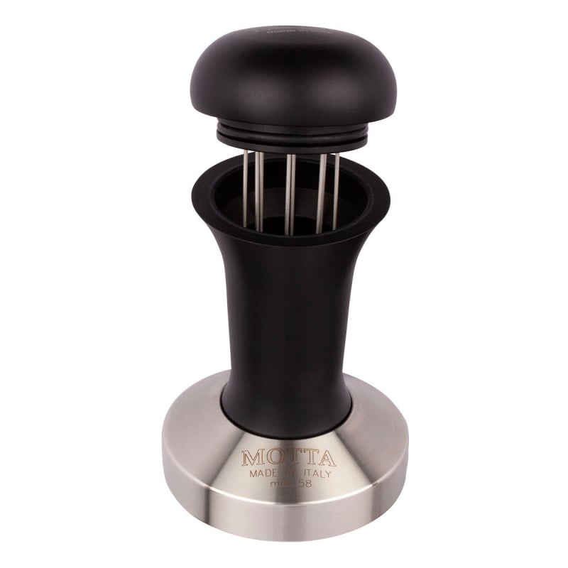 MOTTA TAMPER WITH COFFEE DISTRIBUTOR - 58MM ALUM AND STEEL - The Coffee Machine Collective