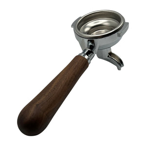 SINGLE FILTERHOLDER COMPLETE - WOODEN - E61 8.5 GASKET - The Coffee Machine Collective